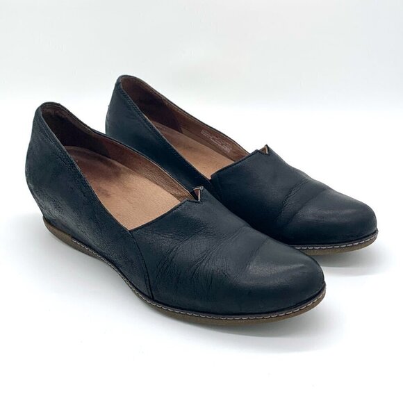 Dansko Black Leather Slip-On Hidden Wedge Loafer EU 41 - Picture 1 of 12